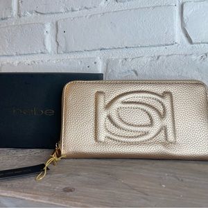 Bebe Jetta Dome Gold Wallet